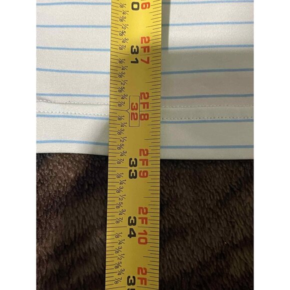 Peter Millar Polo Shirt Mens XL Blue White Stripe Summer Comfort Golf Stains - Picture 5 of 9